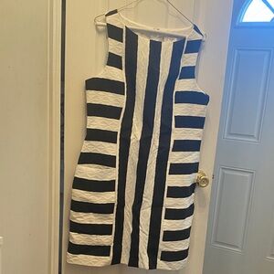 Chic Striped Black and White Mini Dress